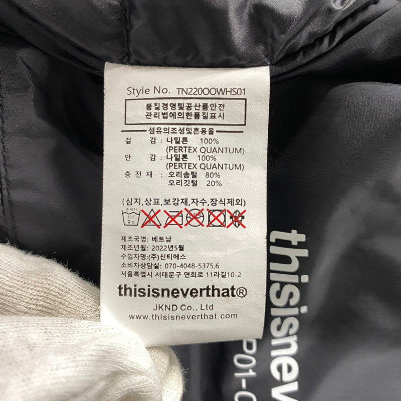 【中古品】【メンズ】 THISISNEVERTHAT ディスイズネバーザット LOGO DOWN JACKET ロゴ ダウン ジャケット アウター 140-261015-cs-05-izu サイズ：L カラー：ブラック 万代Net店