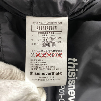 【中古品】【メンズ】 THISISNEVERTHAT ディスイズネバーザット LOGO DOWN JACKET ロゴ ダウン ジャケット アウター 140-261015-cs-05-izu サイズ：L カラー：ブラック 万代Net店