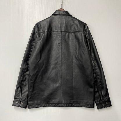 【中古品】【メンズ】 AVIREX アヴィレックス 6121051 SHEEPSKIN LEATHER CPO SHIRT シープスキン レザー シーピーオー シャツ トップス 長袖 145-261015-cs-07-izu サイズ：XL カラー：ブラック 万代Net店
