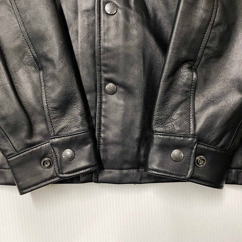 【中古品】【メンズ】 AVIREX アヴィレックス 6121051 SHEEPSKIN LEATHER CPO SHIRT シープスキン レザー シーピーオー シャツ トップス 長袖 145-261015-cs-07-izu サイズ：XL カラー：ブラック 万代Net店
