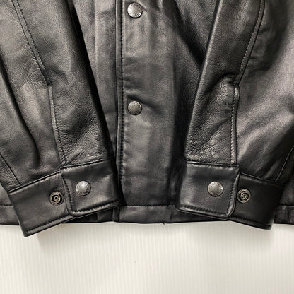 【中古品】【メンズ】 AVIREX アヴィレックス 6121051 SHEEPSKIN LEATHER CPO SHIRT シープスキン レザー シーピーオー シャツ トップス 長袖 145-261015-cs-07-izu サイズ：XL カラー：ブラック 万代Net店