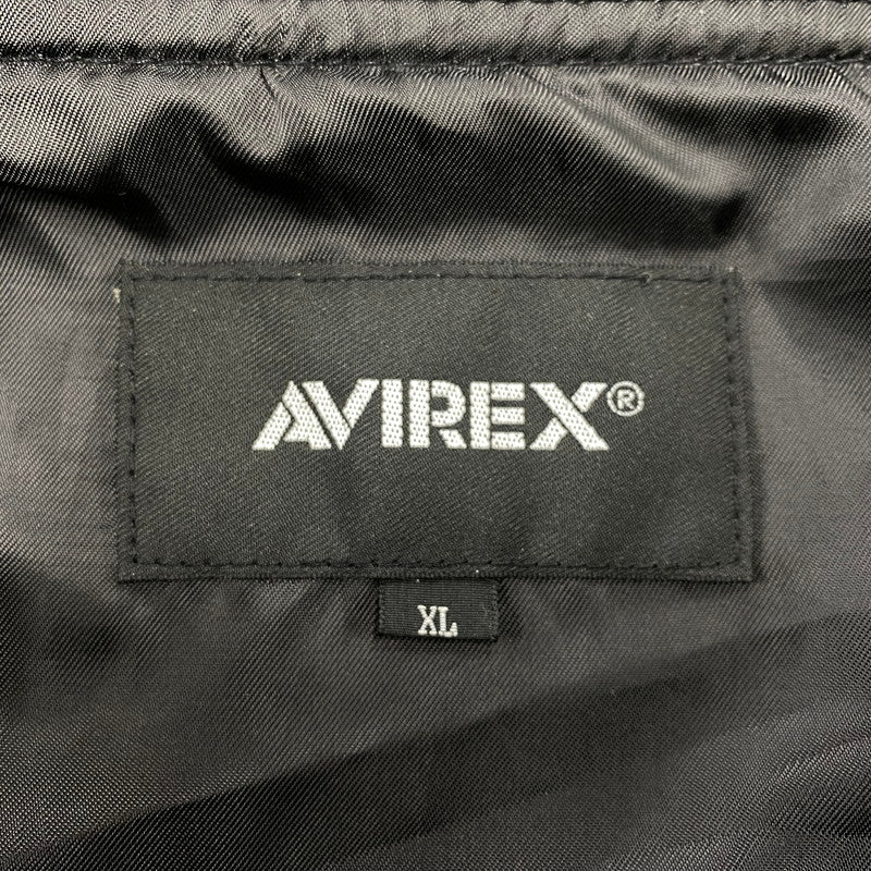【中古品】【メンズ】 AVIREX アヴィレックス 6121051 SHEEPSKIN LEATHER CPO SHIRT シープスキン レザー シーピーオー シャツ トップス 長袖 145-261015-cs-07-izu サイズ：XL カラー：ブラック 万代Net店