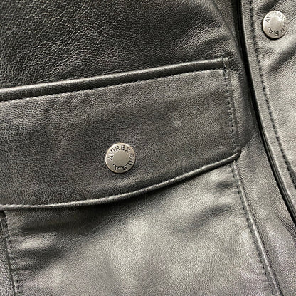 【中古品】【メンズ】 AVIREX アヴィレックス 6121051 SHEEPSKIN LEATHER CPO SHIRT シープスキン レザー シーピーオー シャツ トップス 長袖 145-261015-cs-07-izu サイズ：XL カラー：ブラック 万代Net店