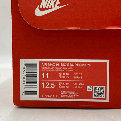 【中古品】【メンズ】 NIKE ナイキ IB7862-100 AIR MAX 95 OG BIG BUBBLE PRM エア マックス オリジナル ビッグ バブル プレミアム スニーカー シューズ 靴 160-261015-cs-11-izu サイズ：29cm カラー：WHITE/COMET RED-NEUTRAL GREY 万代Net店