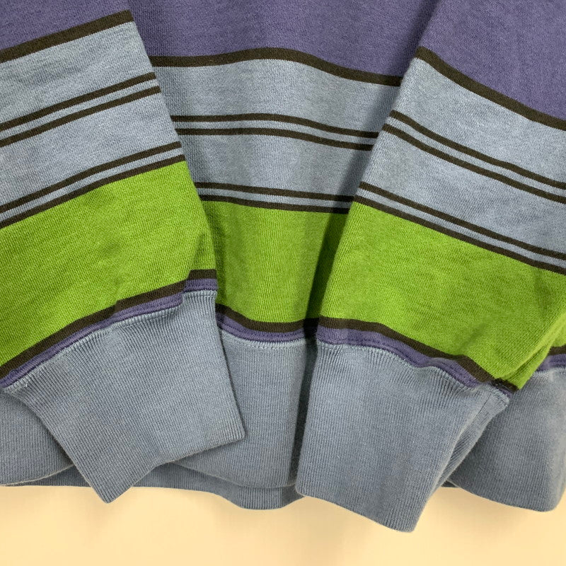 【中古美品】【メンズ】 SUPREME シュプリーム 17SS STRIPE HOODIE SWEATSHIRT ストライプ フーディー スウェットシャツ トップス 長袖 149-261015-ya-07-izu サイズ：M カラー：グリーン×ブルー 万代Net店