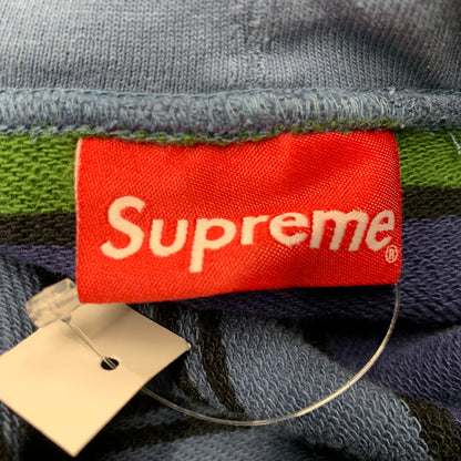 【中古美品】【メンズ】 SUPREME シュプリーム 17SS STRIPE HOODIE SWEATSHIRT ストライプ フーディー スウェットシャツ トップス 長袖 149-261015-ya-07-izu サイズ：M カラー：グリーン×ブルー 万代Net店