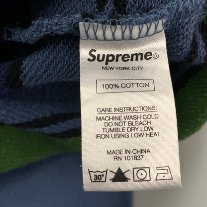 【中古美品】【メンズ】 SUPREME シュプリーム 17SS STRIPE HOODIE SWEATSHIRT ストライプ フーディー スウェットシャツ トップス 長袖 149-261015-ya-07-izu サイズ：M カラー：グリーン×ブルー 万代Net店