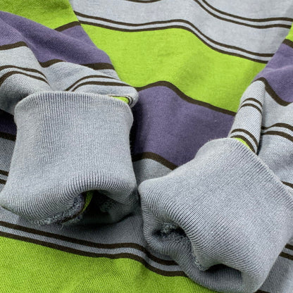 【中古美品】【メンズ】 SUPREME シュプリーム 17SS STRIPE HOODIE SWEATSHIRT ストライプ フーディー スウェットシャツ トップス 長袖 149-261015-ya-07-izu サイズ：M カラー：グリーン×ブルー 万代Net店
