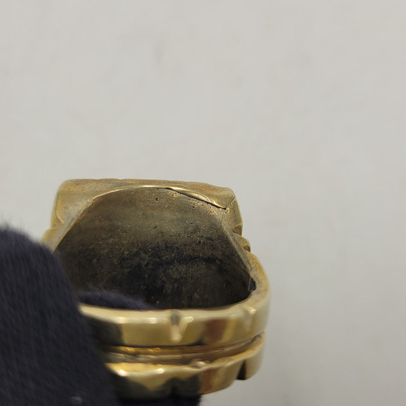 【中古品】【メンズ/レディース】 USED ユーズド HALF SKULL MEXICAN MOTIF RING ハーフ スカル メキシカン モチーフ リング 指輪 アクセサリー 192-261023-ms-18-izu カラー：ゴールド 万代Net店