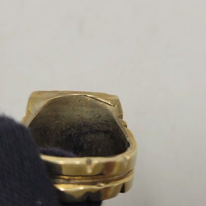 【中古品】【メンズ/レディース】 USED ユーズド HALF SKULL MEXICAN MOTIF RING ハーフ スカル メキシカン モチーフ リング 指輪 アクセサリー 192-261023-ms-18-izu カラー：ゴールド 万代Net店