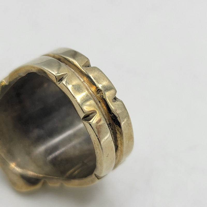 【中古品】【メンズ/レディース】 USED ユーズド HALF SKULL MEXICAN MOTIF RING ハーフ スカル メキシカン モチーフ リング 指輪 アクセサリー 192-261023-ms-18-izu カラー：ゴールド 万代Net店