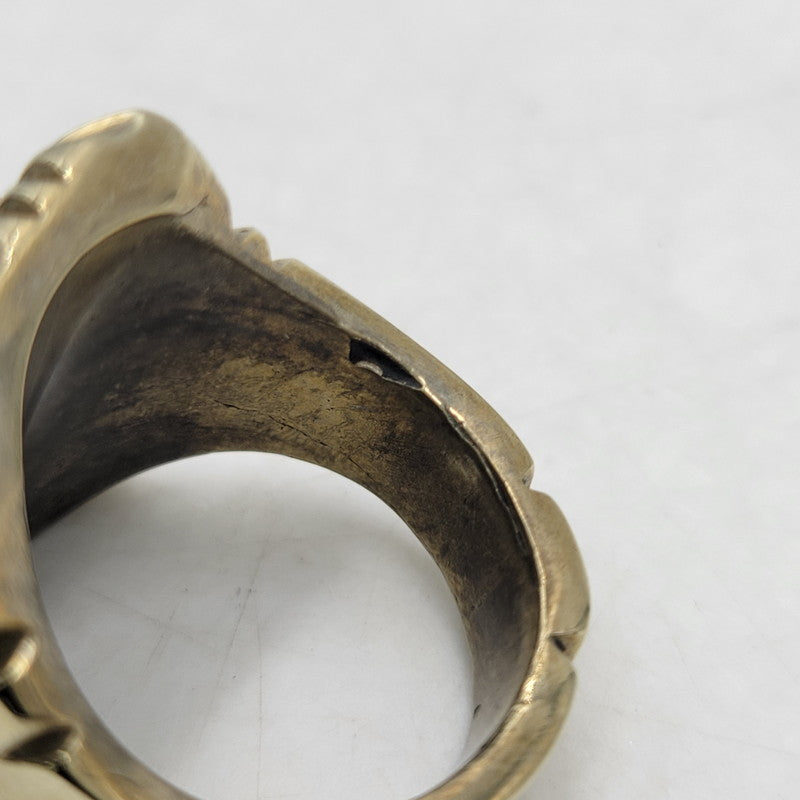【中古品】【メンズ/レディース】 USED ユーズド HALF SKULL MEXICAN MOTIF RING ハーフ スカル メキシカン モチーフ リング 指輪 アクセサリー 192-261023-ms-18-izu カラー：ゴールド 万代Net店