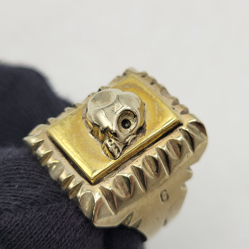 【中古品】【メンズ/レディース】 USED ユーズド HALF SKULL MEXICAN MOTIF RING ハーフ スカル メキシカン モチーフ リング 指輪 アクセサリー 192-261023-ms-18-izu カラー：ゴールド 万代Net店