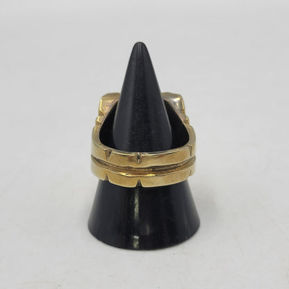 【中古品】【メンズ/レディース】 USED ユーズド HALF SKULL MEXICAN MOTIF RING ハーフ スカル メキシカン モチーフ リング 指輪 アクセサリー 192-261023-ms-18-izu カラー：ゴールド 万代Net店