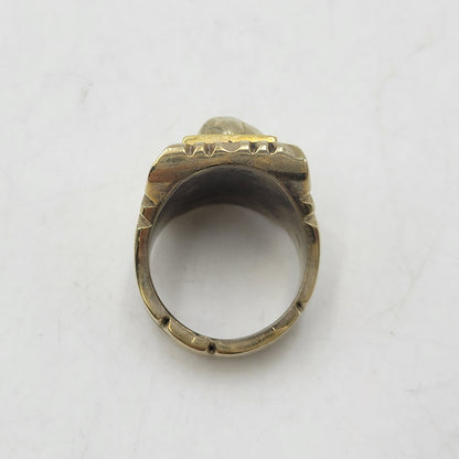 【中古品】【メンズ/レディース】 USED ユーズド HALF SKULL MEXICAN MOTIF RING ハーフ スカル メキシカン モチーフ リング 指輪 アクセサリー 192-261023-ms-18-izu カラー：ゴールド 万代Net店