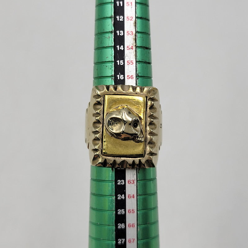 【中古品】【メンズ/レディース】 USED ユーズド HALF SKULL MEXICAN MOTIF RING ハーフ スカル メキシカン モチーフ リング 指輪 アクセサリー 192-261023-ms-18-izu カラー：ゴールド 万代Net店