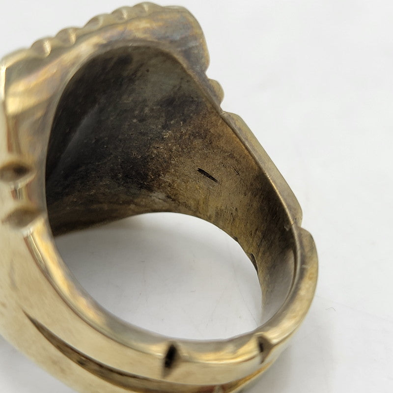 【中古品】【メンズ/レディース】 USED ユーズド HALF SKULL MEXICAN MOTIF RING ハーフ スカル メキシカン モチーフ リング 指輪 アクセサリー 192-261023-ms-18-izu カラー：ゴールド 万代Net店