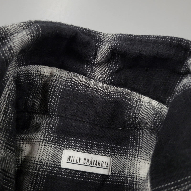 【現状渡し品】【メンズ】 WILLY CHAVARRIA ウィリー チャバリア AAJ100 CHECK L S SHIRT チェック ロングスリーブ シャツ トップス 長袖 141-261023-ms-12-izu サイズ：S カラー：BLACK WHITE 万代Net店