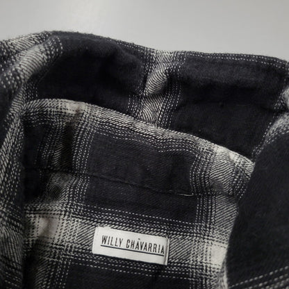 【現状渡し品】【メンズ】 WILLY CHAVARRIA ウィリー チャバリア AAJ100 CHECK L S SHIRT チェック ロングスリーブ シャツ トップス 長袖 141-261023-ms-12-izu サイズ：S カラー：BLACK WHITE 万代Net店