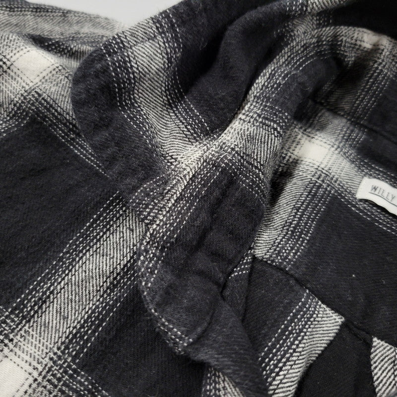 【現状渡し品】【メンズ】 WILLY CHAVARRIA ウィリー チャバリア AAJ100 CHECK L S SHIRT チェック ロングスリーブ シャツ トップス 長袖 141-261023-ms-12-izu サイズ：S カラー：BLACK WHITE 万代Net店