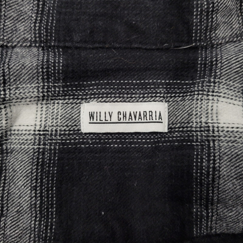 【現状渡し品】【メンズ】 WILLY CHAVARRIA ウィリー チャバリア AAJ100 CHECK L S SHIRT チェック ロングスリーブ シャツ トップス 長袖 141-261023-ms-12-izu サイズ：S カラー：BLACK WHITE 万代Net店