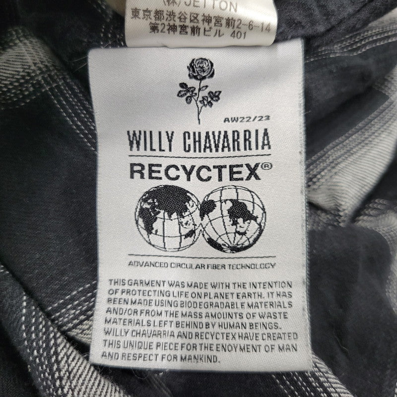 【現状渡し品】【メンズ】 WILLY CHAVARRIA ウィリー チャバリア AAJ100 CHECK L S SHIRT チェック ロングスリーブ シャツ トップス 長袖 141-261023-ms-12-izu サイズ：S カラー：BLACK WHITE 万代Net店