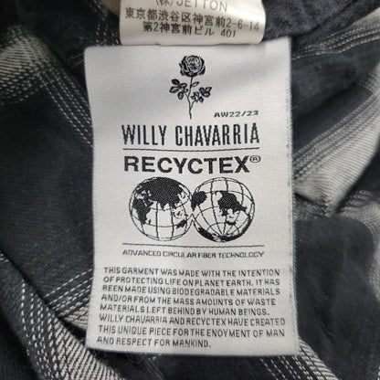 【現状渡し品】【メンズ】 WILLY CHAVARRIA ウィリー チャバリア AAJ100 CHECK L S SHIRT チェック ロングスリーブ シャツ トップス 長袖 141-261023-ms-12-izu サイズ：S カラー：BLACK WHITE 万代Net店