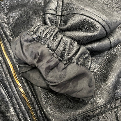 【中古品】【メンズ】 ZARA ザラ FAKELEATHER ZIP HOODIE フェイクレザー ジップ フーディー アウター 147-261024-ya-01-izu サイズ：M カラー：ブラック 万代Net店