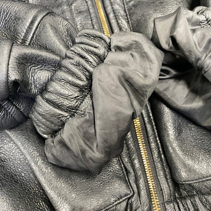 【中古品】【メンズ】 ZARA ザラ FAKELEATHER ZIP HOODIE フェイクレザー ジップ フーディー アウター 147-261024-ya-01-izu サイズ：M カラー：ブラック 万代Net店