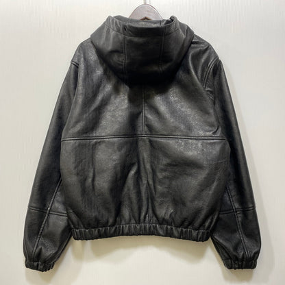 【中古品】【メンズ】 ZARA ザラ FAKELEATHER ZIP HOODIE フェイクレザー ジップ フーディー アウター 147-261024-ya-01-izu サイズ：M カラー：ブラック 万代Net店