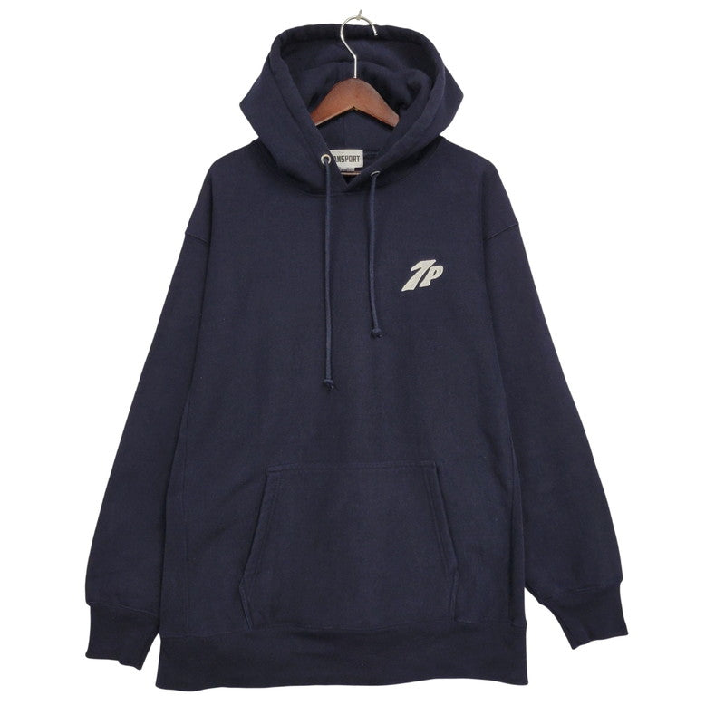 【中古品】【メンズ】 TRANSPORT トランスポート LOGO HOODIE ロゴ フーディー スウェット パーカー トップス 142-261023-ms-13-izu サイズ：XXL カラー：ネイビー 万代Net店