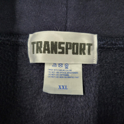 【中古品】【メンズ】 TRANSPORT トランスポート LOGO HOODIE ロゴ フーディー スウェット パーカー トップス 142-261023-ms-13-izu サイズ：XXL カラー：ネイビー 万代Net店