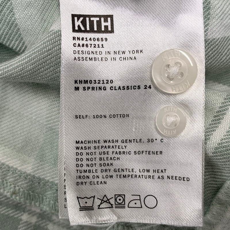 【中古品】【メンズ】 KITH キス KHM032120 PATCHWORK JAYDIN SHIRT パッチワーク ジェイディン シャツ トップス 142-261017-sm-14-izu サイズ：L カラー：ミントグリーン 万代Net店