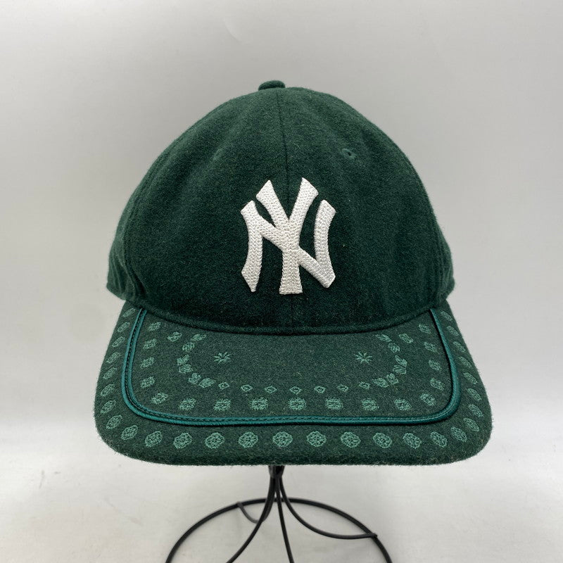 【中古品】【メンズ/レディース】 KITH キス × 47 NEW YORK YANKEES ニューヨークヤンキース LOGO WOOL CAP ロゴ ウール キャップ 帽子 185-261016-sm-11-izu サイズ：7 3/4 カラー：グリーン 万代Net店