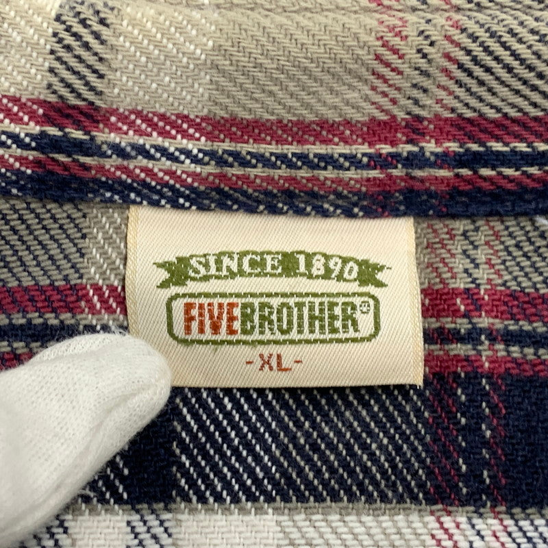 【中古品】【メンズ】 FIVEBROTHER ファイブブラザー 90S HEAVY FLANNEL CHECK SHIRT ヘビー フランネル チェック シャツ トップス 長袖 146-261018-ya-06-izu サイズ：XL カラー：マルチ 万代Net店