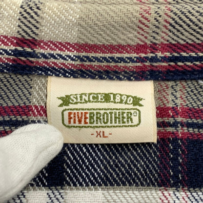 【中古品】【メンズ】 FIVEBROTHER ファイブブラザー 90S HEAVY FLANNEL CHECK SHIRT ヘビー フランネル チェック シャツ トップス 長袖 146-261018-ya-06-izu サイズ：XL カラー：マルチ 万代Net店