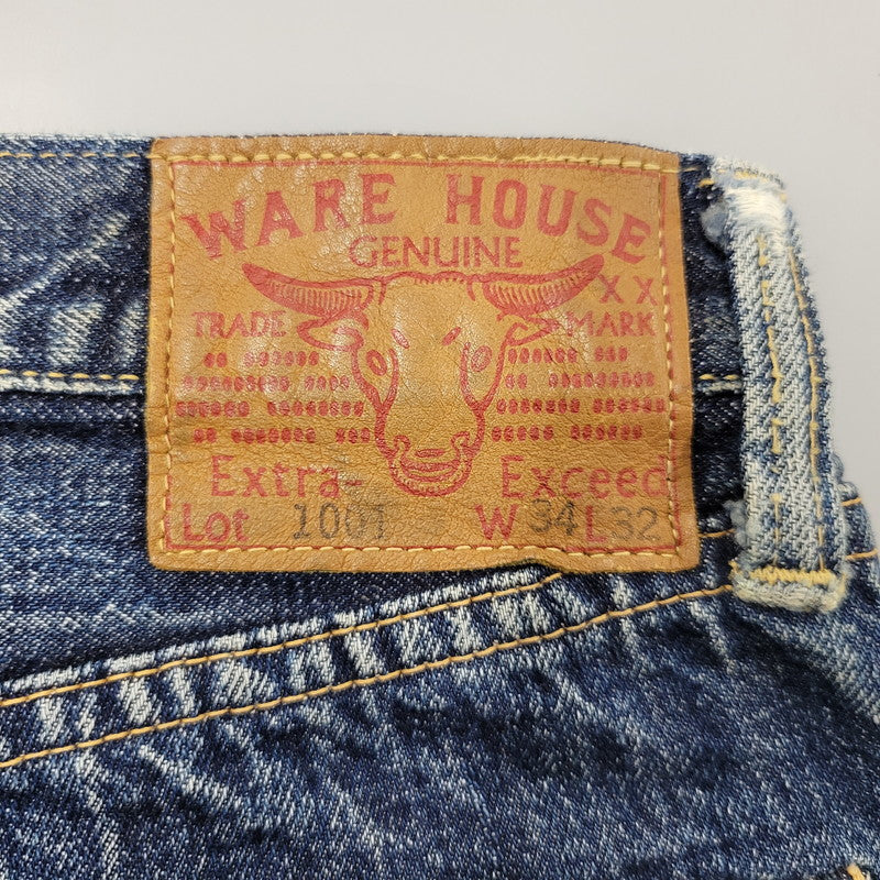 【中古品】【メンズ】 WAREHOUSE ウエアハウス 1001 SELVEDGE DENIM PANTS セルビッチ デニム パンツ ボトムス 156-261018-ms-15-izu サイズ：34×32 カラー：インディゴ 万代Net店