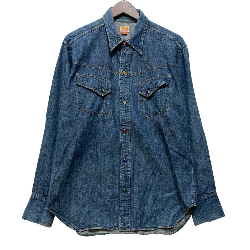 【中古品】【メンズ】 SUGAR CANE シュガーケーン STONE BUTTON DENIM SHIRT ストーン ボタン デニム シャツ ジャケットトップス 145-261023-ms-21-izu サイズ：M カラー：インディゴ 万代Net店
