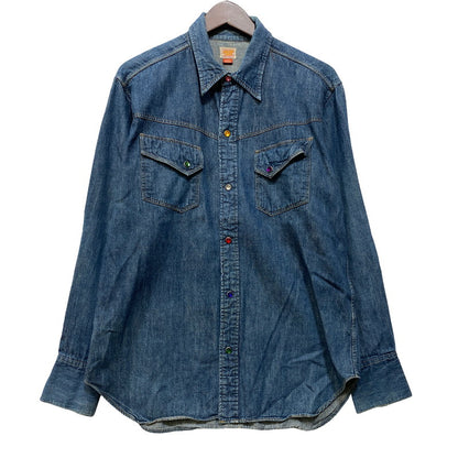【中古品】【メンズ】 SUGAR CANE シュガーケーン STONE BUTTON DENIM SHIRT ストーン ボタン デニム シャツ ジャケットトップス 145-261023-ms-21-izu サイズ：M カラー：インディゴ 万代Net店