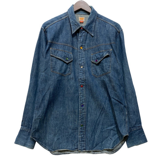 【中古品】【メンズ】 SUGAR CANE シュガーケーン STONE BUTTON DENIM SHIRT ストーン ボタン デニム シャツ ジャケットトップス 145-261023-ms-21-izu サイズ：M カラー：インディゴ 万代Net店