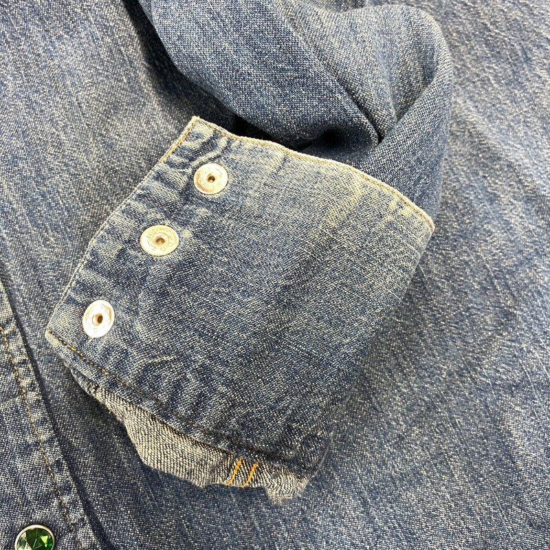 【中古品】【メンズ】 SUGAR CANE シュガーケーン STONE BUTTON DENIM SHIRT ストーン ボタン デニム シャツ ジャケットトップス 145-261023-ms-21-izu サイズ：M カラー：インディゴ 万代Net店
