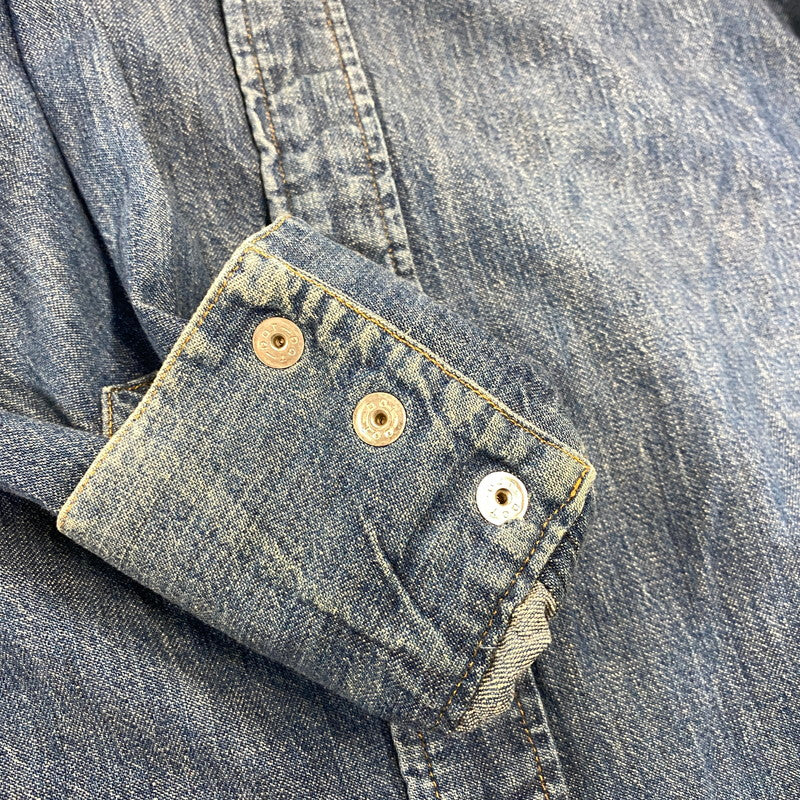 【中古品】【メンズ】 SUGAR CANE シュガーケーン STONE BUTTON DENIM SHIRT ストーン ボタン デニム シャツ ジャケットトップス 145-261023-ms-21-izu サイズ：M カラー：インディゴ 万代Net店
