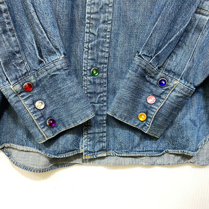 【中古品】【メンズ】 SUGAR CANE シュガーケーン STONE BUTTON DENIM SHIRT ストーン ボタン デニム シャツ ジャケットトップス 145-261023-ms-21-izu サイズ：M カラー：インディゴ 万代Net店