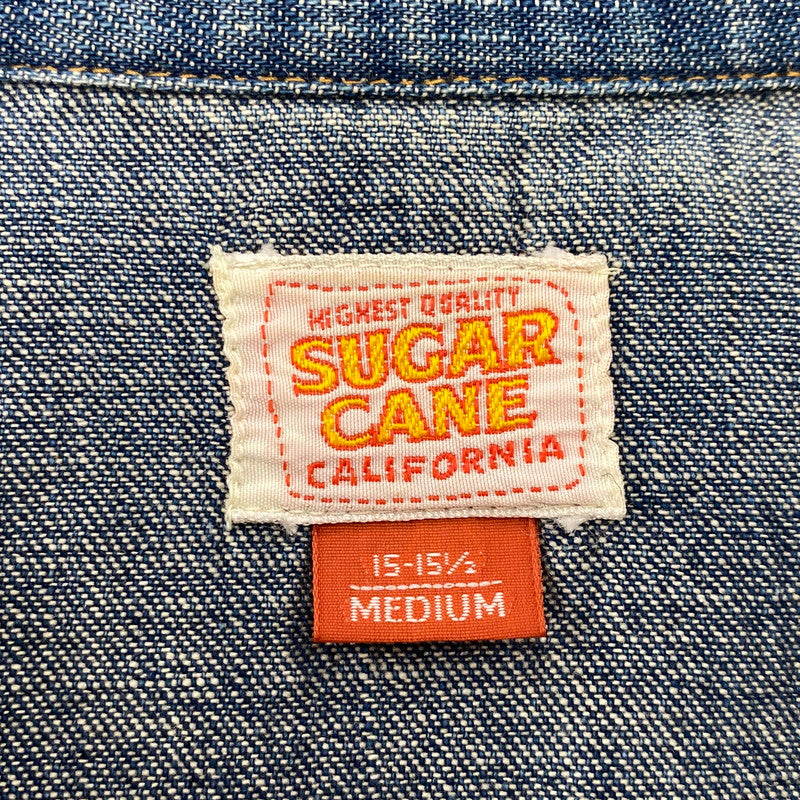 【中古品】【メンズ】 SUGAR CANE シュガーケーン STONE BUTTON DENIM SHIRT ストーン ボタン デニム シャツ ジャケットトップス 145-261023-ms-21-izu サイズ：M カラー：インディゴ 万代Net店