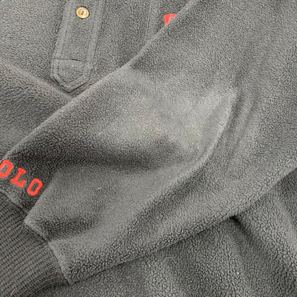 【中古品】【メンズ】 POLO SPORT ポロ スポーツ HALF BUTTON UP FLEECE JACKET ハーフ ボタン アップ フリース ジャケット アウター 146-261018-ya-05-izu サイズ：L カラー：ブラック 万代Net店