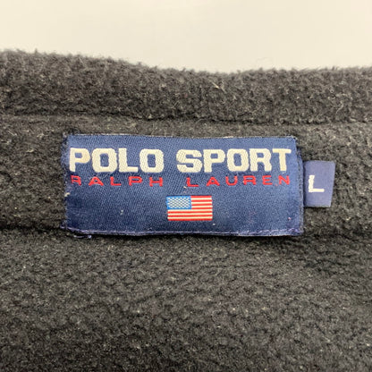 【中古品】【メンズ】 POLO SPORT ポロ スポーツ HALF BUTTON UP FLEECE JACKET ハーフ ボタン アップ フリース ジャケット アウター 146-261018-ya-05-izu サイズ：L カラー：ブラック 万代Net店