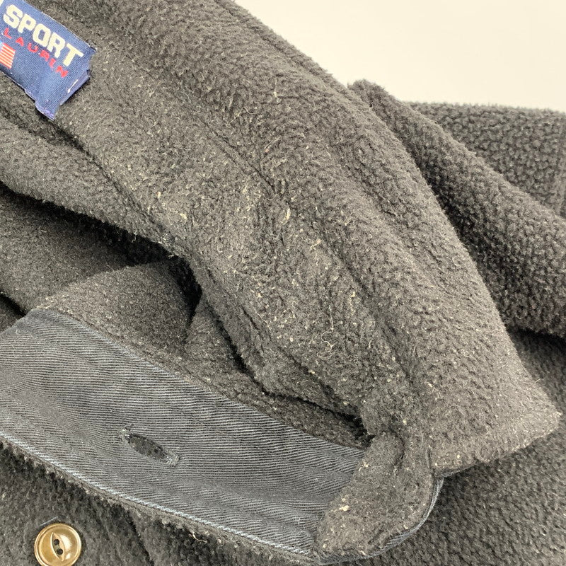 【中古品】【メンズ】 POLO SPORT ポロ スポーツ HALF BUTTON UP FLEECE JACKET ハーフ ボタン アップ フリース ジャケット アウター 146-261018-ya-05-izu サイズ：L カラー：ブラック 万代Net店