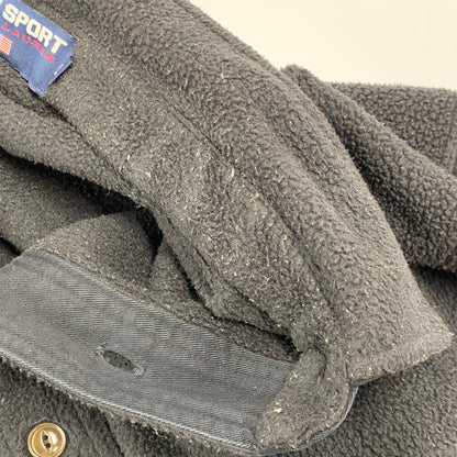 【中古品】【メンズ】 POLO SPORT ポロ スポーツ HALF BUTTON UP FLEECE JACKET ハーフ ボタン アップ フリース ジャケット アウター 146-261018-ya-05-izu サイズ：L カラー：ブラック 万代Net店