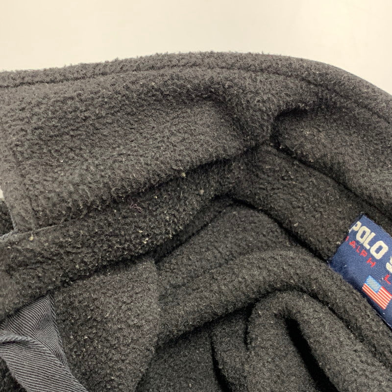 【中古品】【メンズ】 POLO SPORT ポロ スポーツ HALF BUTTON UP FLEECE JACKET ハーフ ボタン アップ フリース ジャケット アウター 146-261018-ya-05-izu サイズ：L カラー：ブラック 万代Net店