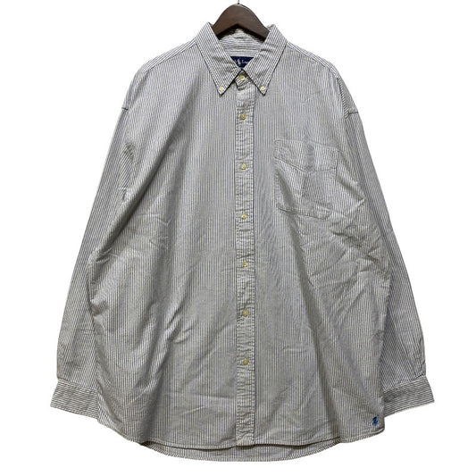 【中古品】【メンズ】 RALPH LAUREN ラルフローレン × BEAMS ビームス STRIPE L S SHIRT ストライプ ロングスリーブ シャツ 長袖 トップス 147-261023-ｍｓ-19-izu サイズ：XL カラー：BLUE WHITE 万代Net店